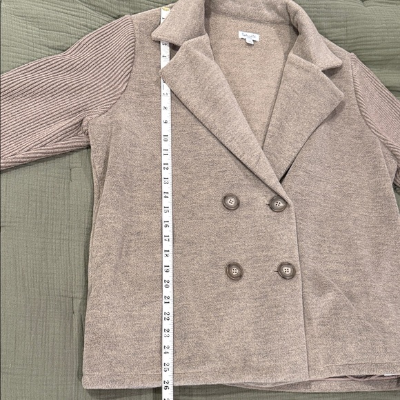 Splendid Women’s Singrid Double-Breasted Wool Blend Brown Pea Coat Jacket - L - Picture 8 of 10